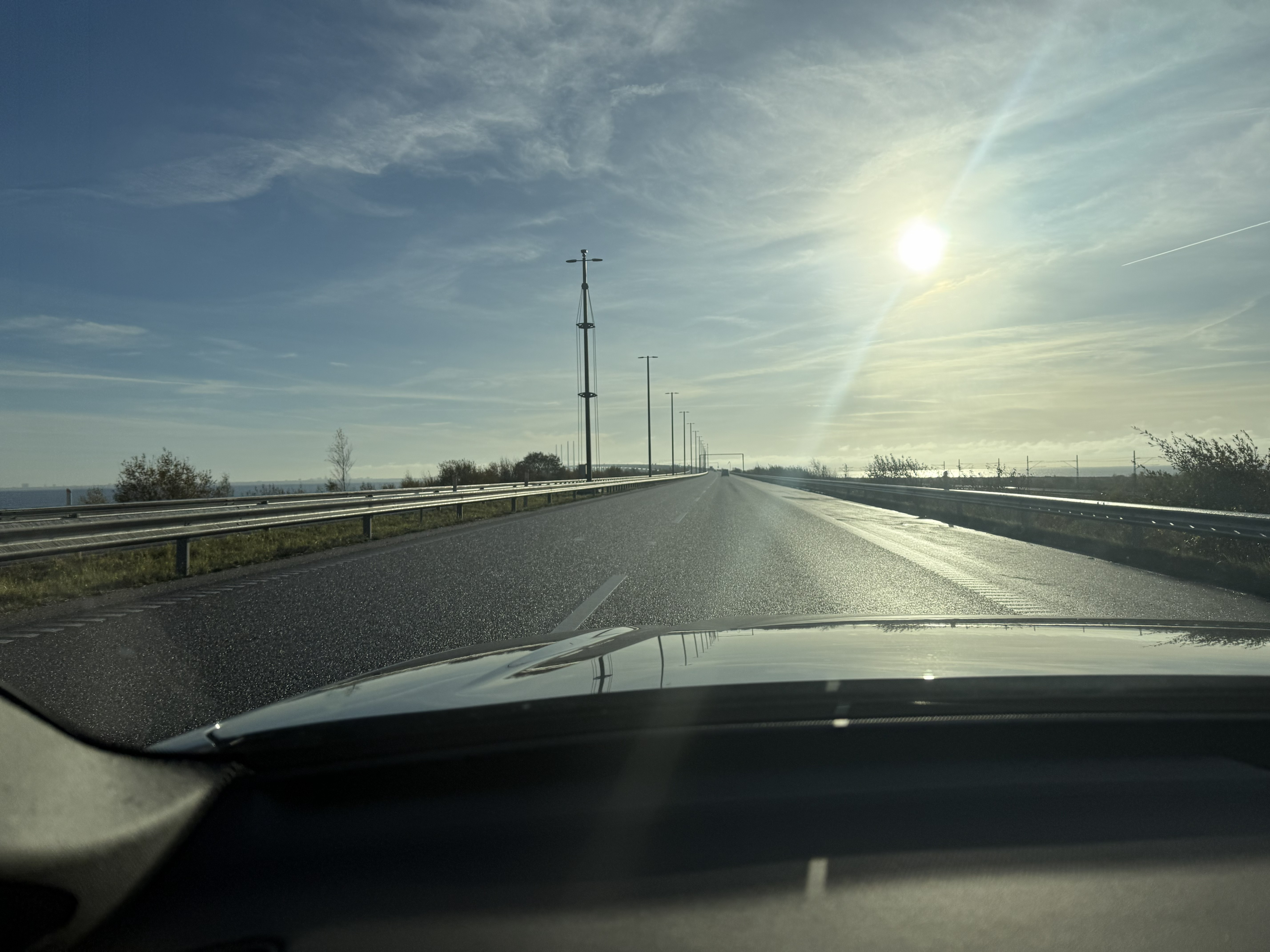 Driving across the Øresund Bridge